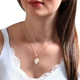 Altın Ş Harfi Sedef Taşlı Kolye (KLY0081)