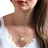 Altın N Harfi Sedef Taşlı Kolye (KLY0087)