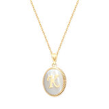 Altın K Harfi Sedef Taşlı Kolye (KLY0090)