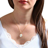 Altın I Harfi Sedef Taşlı Kolye (KLY0093)