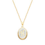 Altın H Harfi Sedef Taşlı Kolye (KLY0094)