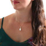 2.7 Cm Oval Ay Taşı Altın Nostalji Kolye (KLY0132)