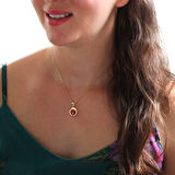 1.8 Cm Altın Nostalji Akik Taşlı Kolye (KLY0134)