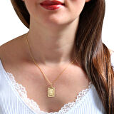 Altın R Harfi Pres Kolye (KLY0150)