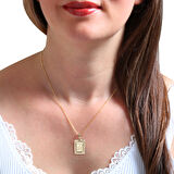 Altın M Harfi Pres Kolye (KLY0155)