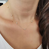 Altın İncili Zincir Kolye (KLY0273)