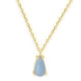 Su Damlası Auqa Taşlı Minimal Altın Kolye (KLY0312)