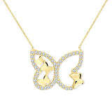Altın Minimal Kelebek Kolye (KLY0365)