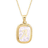 Beyaz Sedefli Altın Harf Kolye (A-Z &apos;ye) (KLY0378)
