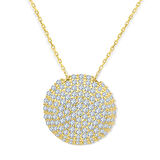 Bombeli Altın Çok Taşlı Yuvarlak Kolye (KLY0406)