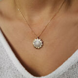 2.5 Cm Altın Güneş Kolye (KLY0408)