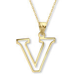 Altın Taşsız V Harfi Kolye (KLY0626)