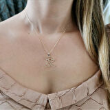 Altın Taşsız R Harfi Kolye (KLY0632)