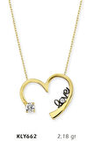14 Ayar Altın Kalpli Love Kolye KLY662