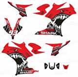 Honda CBR 250 R Sticker Set Kırmızı Shark (2014-2016)