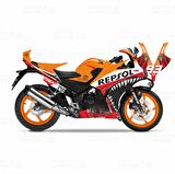 Honda CBR 250 R Sticker Set Kırmızı Repsol Turbo Shark (2014-2016)