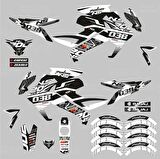 Bajaj Pulsar 200 NS White Flou Design Sticker Set