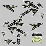 Bajaj Pulsar 200 NS 46 Project Carbon Design Sticker Set Beyaz Yeşil