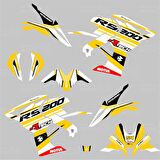 Bajaj Pulsar RS 200 R-Tech Design Sticker Set Sarı