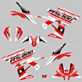 Bajaj Pulsar RS 200 R-Tech Design Sticker Set Kırmızı