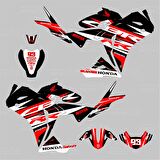 Honda CBR 250 R Eski Kasa RR Lines Design Sticker Set Siyah-Beyaz-Kırmızı