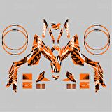 KTM Duke 125 Xtreme Lines Design Sticker Set Turuncu-Siyah-Beyaz (2011-2016)