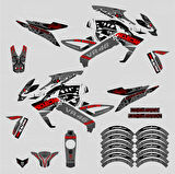 Bajaj Pulsar 200 NS Project 46 Rossi Shark Design Sticker Set Koyu Gri