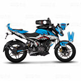 Bajaj Pulsar NS200 Shark Design Mavi Sticker Set