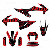 Kuba Race 125 Killer Design Full Hologram Siyah-Kırmızı-Gri Kaplama