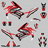 Bajaj Dominar Racing Team Design Kırmızı-Siyah-Beyaz Sticker Set Kaplama