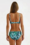 Kom Zie Leopar Desenli Büstiyer Bikini Yeşil
