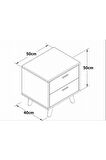 Bicabin Oslo iki Çekmeceli Komodin Barok/Beyaz Commode