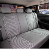 Chevrolet Lacetti Station Wagon Uyumlu Lüx Deri Oto Koltuk Kılıfı Ön Arka Takım Giydirme Model FÜME
