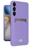 Newface Samsung Galaxy A55 5G Kılıf Kelvin Kartvizitli Silikon - Lila