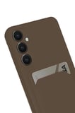 Newface Samsung Galaxy S24 FE Kılıf Kelvin Kartvizitli Silikon - Kahverengi