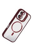 Joko Apple iPhone 16 Remim Lensli Magsafe Standlı Kapak - Bordo