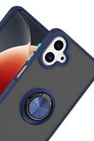Newface Samsung Galaxy A07 4G Montreal Yüzüklü Silikon Kapak - Lacivert