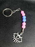MRYart Göz Figürlü Pembe-Mavi Cam Boncuk Anahtarlık