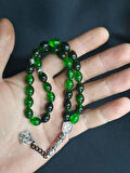 MRYart Yeşil Siyah Toz Kehribar Tesbih 33'lük