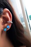 TEKLİ İTHAL BLUE TEKTAŞ GÜMÜŞ KÜPE