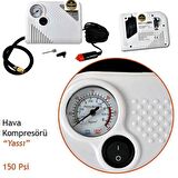 Oto Taşınabilir Hava Kompresörü - Araç Lastikleri, Spor Ekipmanları ve Şişirilebilen Tüm Ürünler İçin Çok Yönlü Kullanım 150PSI 12V