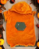 Green Dog Pocket Turuncu Kapşonlu Sweatshirt Köpek Kıyafeti Köpek Elbisesi 