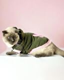 Greenco Bunny Kapsonlu Sweatshirt Kedi Elbisesi Süeteri Kedi Kıyafeti 
