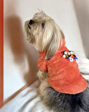 Turuncu İkizler Kapşonlu Sweat by Kemique Köpek Kazağı 