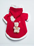 Snow Buddy Kırmızı Xmas Köpek Kıyafeti | Kapüşonlu Polar Noel Sweatshirt | Küçük Irklar İçin