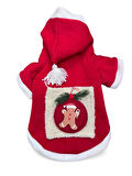 Kartopu Yılbaşı Köpek Kıyafeti Premium Kırmızı Polar | Kapüşonlu Noel Köpek Kostümü | Küçük Irklar İçin