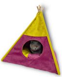 Tepee FortySeven Kedi Evi, Kedi Barınağı, Kedi Çadırı, Minderli Kedi Yatağı