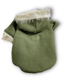 Furry Cream Kapşonlu Sweatshirt Ceket Kedi Süeteri Kıyafeti 