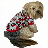 Red Mickey İnce Köpek Ceketi,Kıyafeti,Elbisesi 