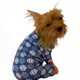 Turuncu Balonlu Penye Tulum Köpek Tulumu  Köpek Elbisesi